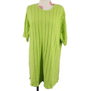 Women's Vintage Extra Point by Reference Point Lime Green Plus Size Sweater 3X